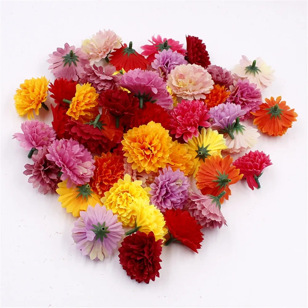10pcs Lot Approx 4cm Artificial Carnation Flower Head Handmade