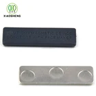 Stainless iron metal plate square fastener magnetic name badge with self adhesive