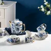 11pcs European Royal Household Porcelain New Bone China Coffee Set Tea Cup Set New Green Tea Set