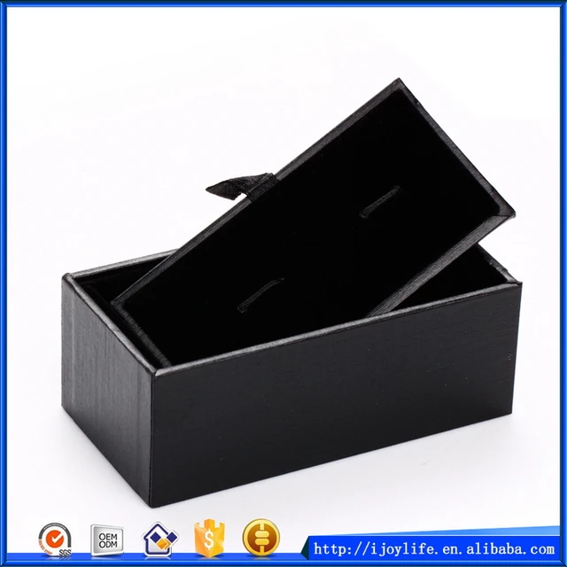 excellent quality classical black cufflink gift set box