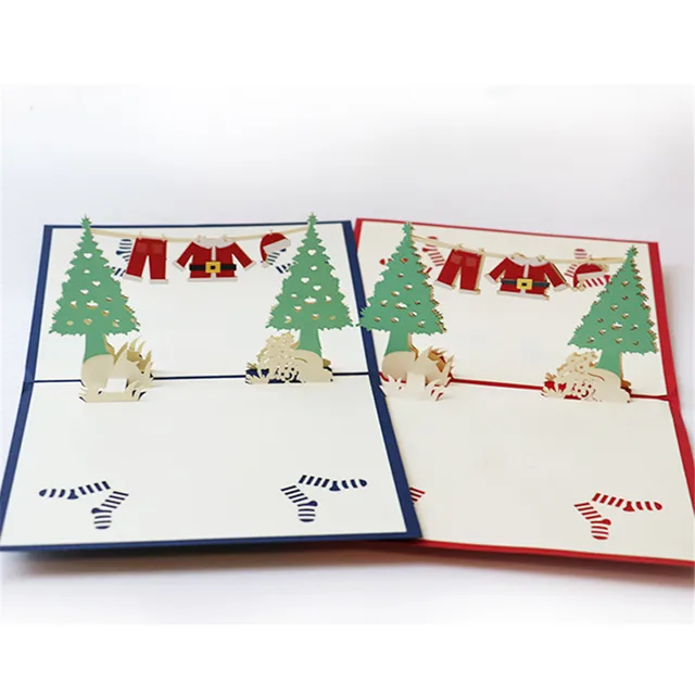wholesale custom christmas gifts 3d greeting cards creative diy