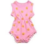 Pink gold dots children clothes girls baby romper children wear