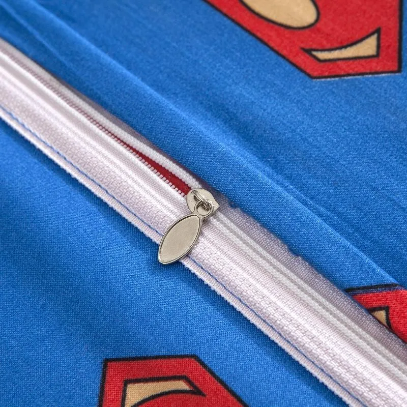 Home tetiles bedclothes,Child Cartoon pattern,Superman bedding sets include duvet cover bed sheet pillowcase,Freeshipping