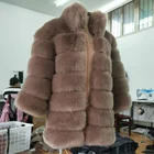 2017 autumn and winter new women's long paragraph fox fur coat Russian faux fur coat fake jacket