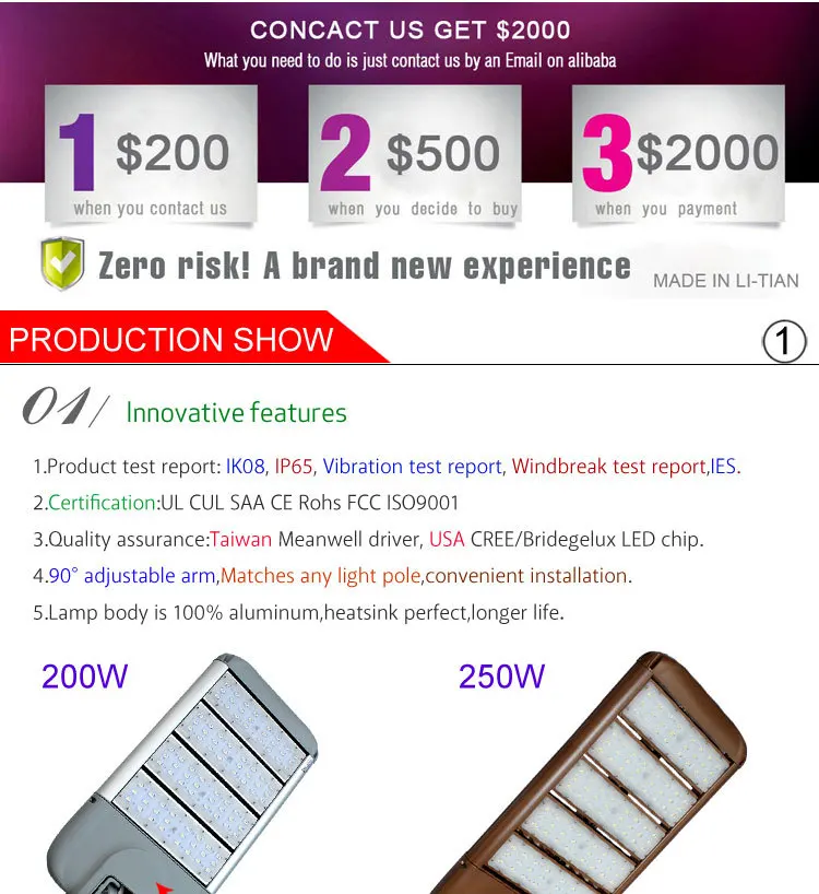 High power waterproof luminaire street light