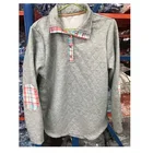 Monogram Quilted Pullover Tunic with Plaid Elbow Patches