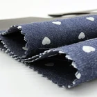Heart-shaped 100% Cotton Indigo Discharge Print Denim Shirt Fabric
