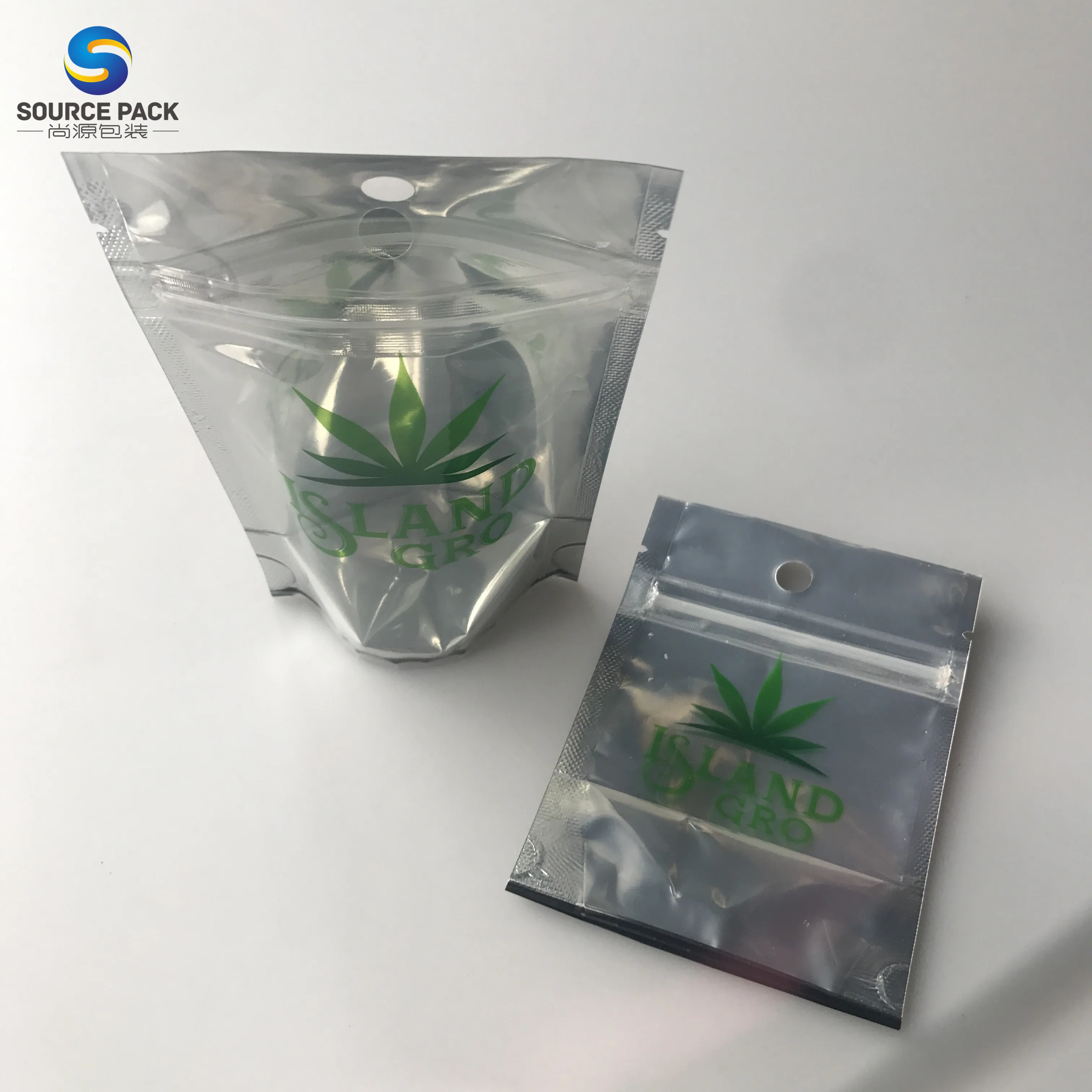 Customized Zip Lock Mylar Bags Weed Plastic Packaging Bag For Edibles