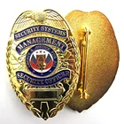 Wholesale 3D name clip pin badge silver eagle shield shape security emergency medical metal custom badges