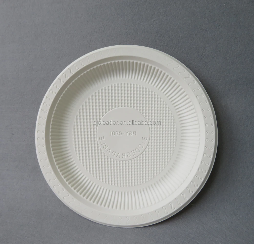 Biodegradable disposable wholesale plastic cornstarch plate