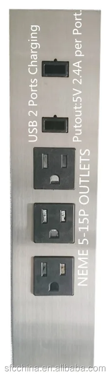 Double USB Charging 5v 2.4a per port Desktop Socket / Tabletop Socket /stainless steel of face