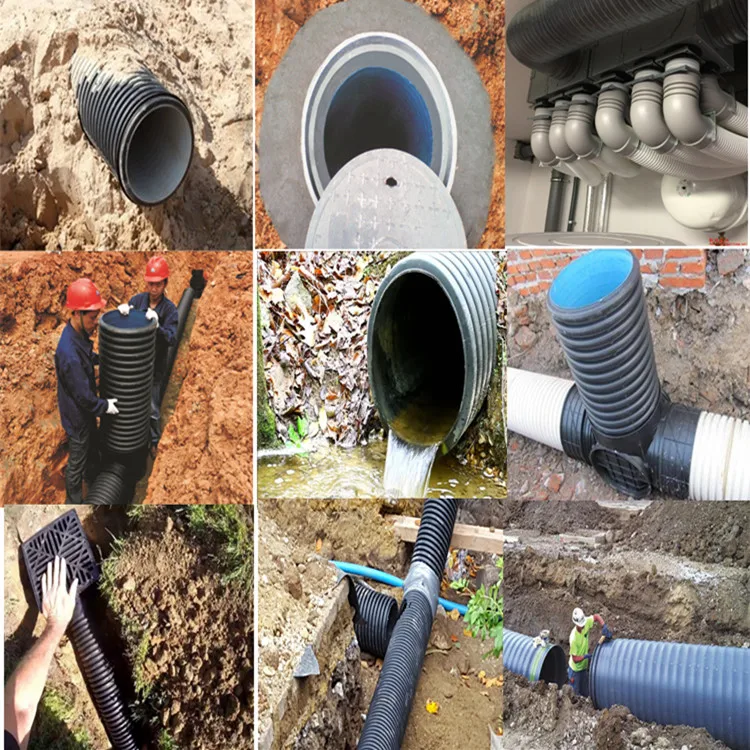 High quality hdpe double wall corrugated drainage pipe for sale