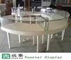 white round wooden glass jewelry display showcase shop counter table design