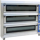 Bakery bread equipment with 3 deck 9 trays commercial lpg gas baking oven indonesia