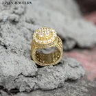 Engagement Jewels Ring Silver Gorgeous Luxurious Jewels Silver 925 Platinum Iced Out Mens Ring
