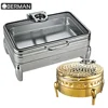 Turkey restaurant appliance service cold and hot food warmer display oblong buffet 9l large chafing dishes for catering