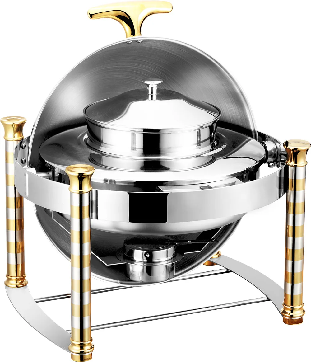 Hot Sale Top Quality Hotel Restaurant Round Design Stainless Steel Buffet Service Dish Chafing