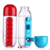 600ML Water Bottle with Pill Case Sports Combine Daily Organizer Drinking Bottles For Water Plastic Leak-Proof Cup Tumbler