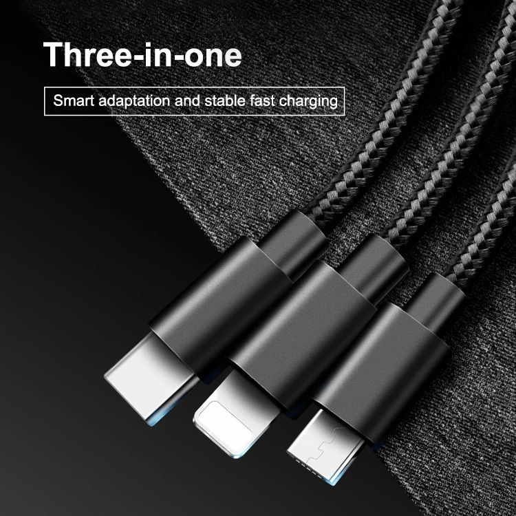 Usb 3 in 1 Multi Function Charging Data Cable Adapter Cable for I-phone Type-c Android - ANKUX.COM