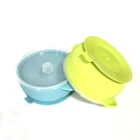 Best Stay Put Suction Baby Bowls with silicone Spill Proof lid Baby Feeding Bowls