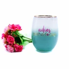 mother's birthday gift stemless glass Gold Band Bordeaux Wine Glasses