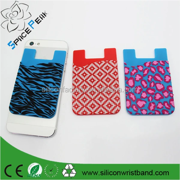 bag with sticker silicone 3m , mobile card holder smart phone
