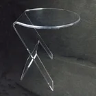 Modern Design Clear Acrylic Ghost Edge Accent Side Table Lucite Furniture Table