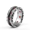 Stainless Steel Punk With Red CZ Zircon Wholesale Ring For Men