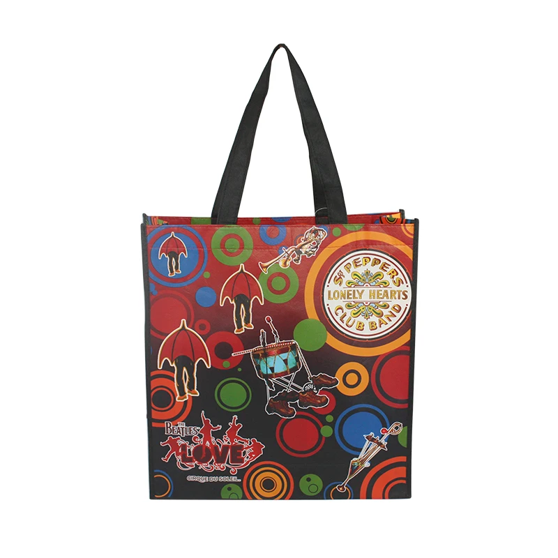 fashion design large shopping bag pictures printing non woven