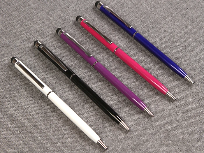 Slim 2 In 1 Metal Stylus Touch Pen Multi Colors Cheap Metal Ballpoint