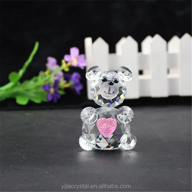 lovely crystal glass craft bear figurines gifts