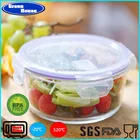 High Borosilicate Glass Heat-resistant Round Food Container With PP Lid