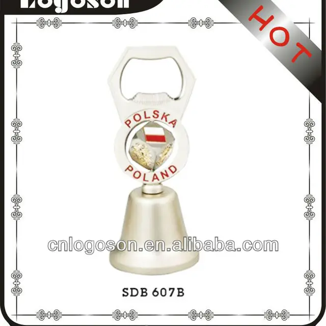 customized die cast metal bottle opener dinner bell souvenir
