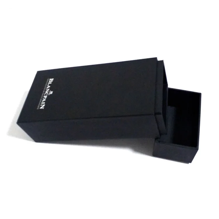 whole black paper box with white logo for perfume