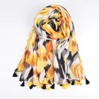 Wholesale 2019 latest dubai hijab muslim fashion scarf high quality long yellow cotton camouflage print scarf