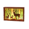 Wood Christmas decoration LED deer light box