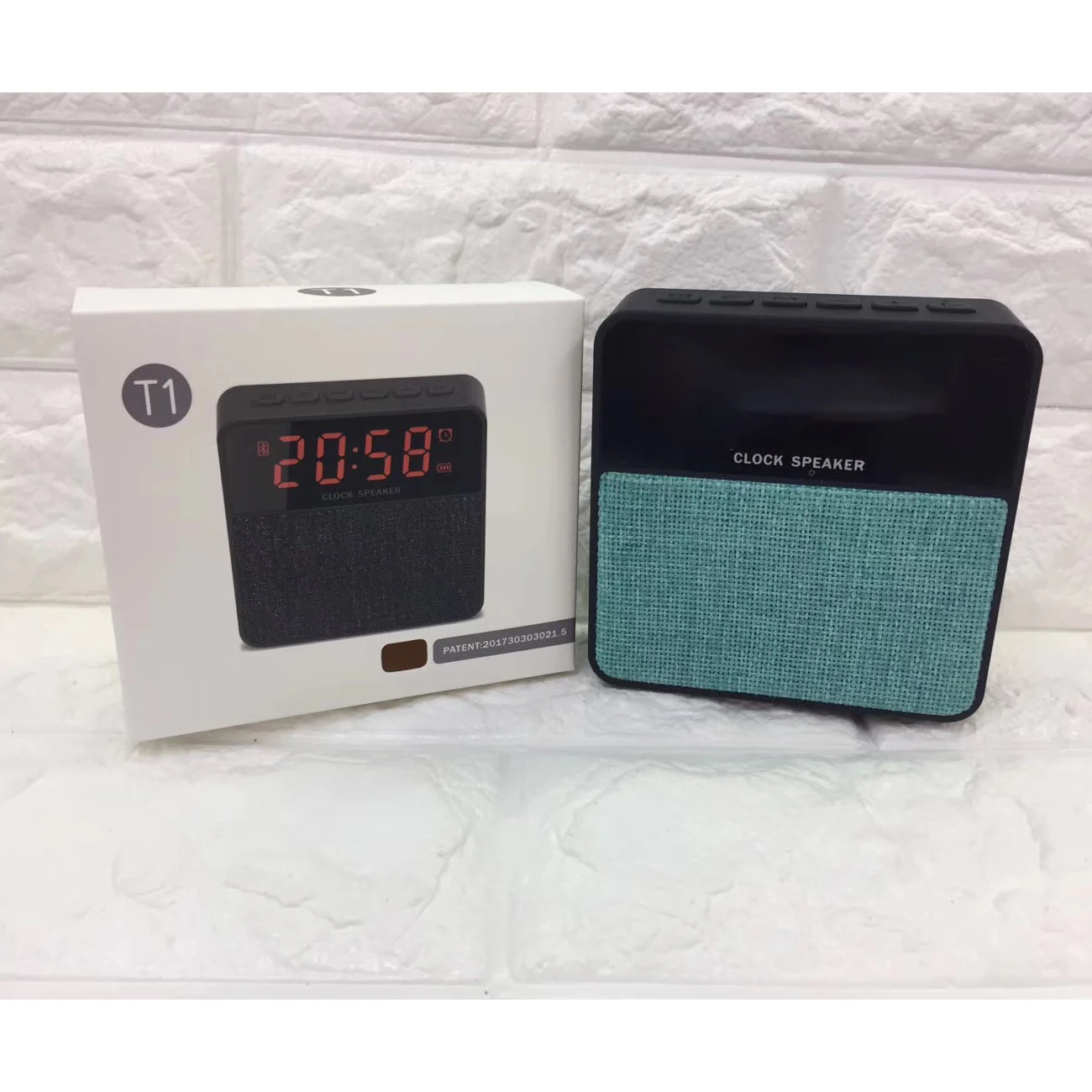 T1 fabric bluetooth alarm clock speaker with screen - ANKUX.COM
