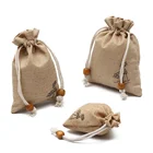 Wholesale drawstring jute gift bags gift pouches small jute gift bag