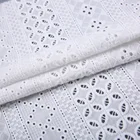 Hot sale 60S*60S jersey plain net embroidered white100 cotton woven fabric for dress