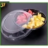 2 compartment salad fruit round bowl with lid disposable packaging box