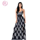2019 New Design Elegant Lady Spaghetti V-neck Fit and Flare Plus Size Dress