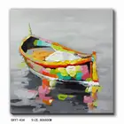 Abstract Boat Oil Painting Wooden Wall Art Nautical Decoration For Home