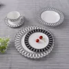 Excellent portugal style grid design ceramic dinnerware sets bone china dinner set