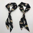Custom printed scarf wholesale skinny scarf fan rectangle feather scarf