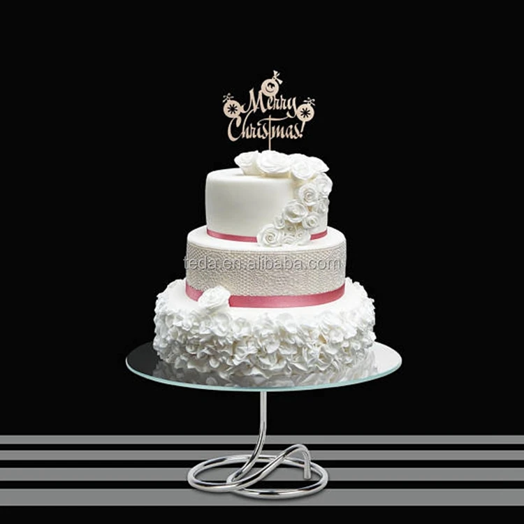 custom High quality christmas wooden cake topper