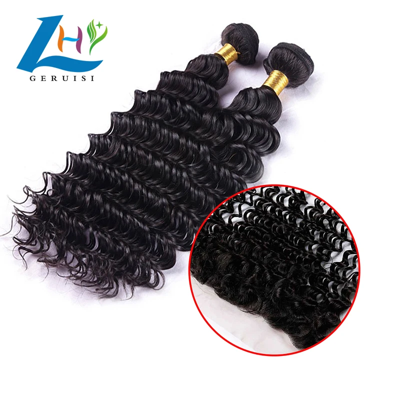 Wholesale price 13x4 frontal closure hair top grade virgin mink Brazilian deep wave human hair ear to ear swiss lace frontal