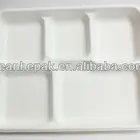 Lunch Tray Disposable Tableware 5 Compartment Disposable Lunch Tray Biodegradable Tableware