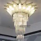 Custom large round Banquet decoration hotel cristal chandelier ceiling light