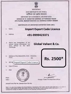 import export code licenses / iec code licenses @ 2500