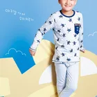 10-18 year-old cartoon printing winter long sleeve children pajamas suit